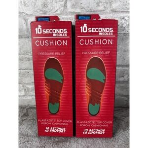 Lot Of 2 The 10 Seconds Insoles Support Cushion Pressure Relief Mens 13-13.5